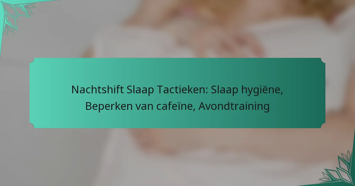 Nachtshift Slaap Tactieken: Slaap hygiëne, Beperken van cafeïne, Avondtraining
