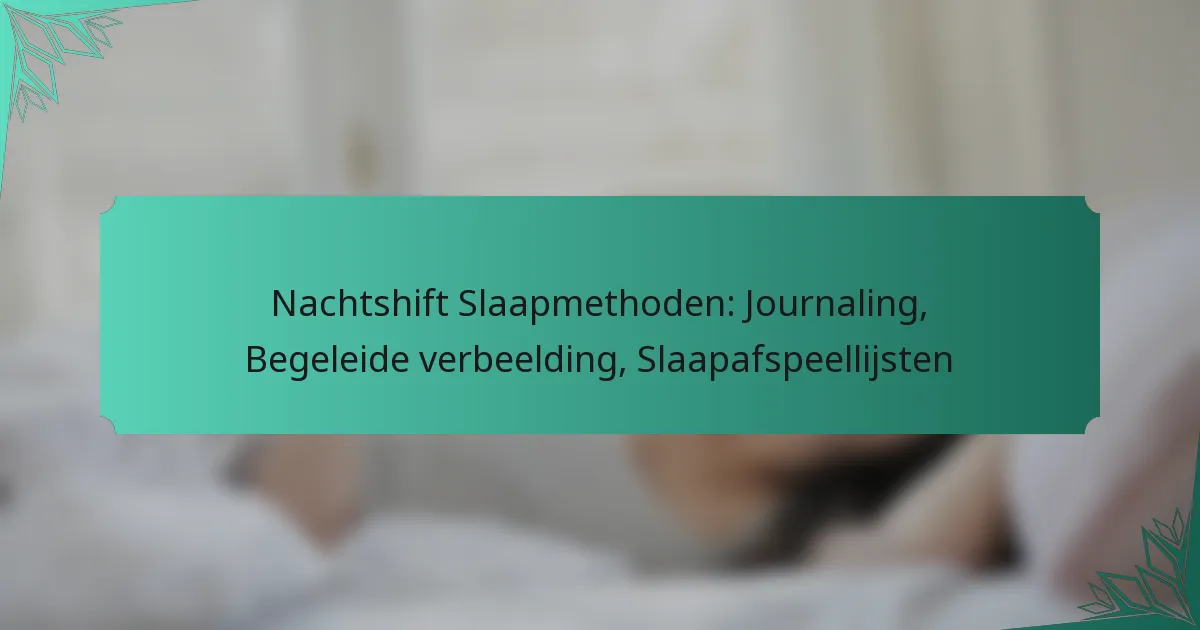 Nachtshift Slaapmethoden: Journaling, Begeleide verbeelding, Slaapafspeellijsten
